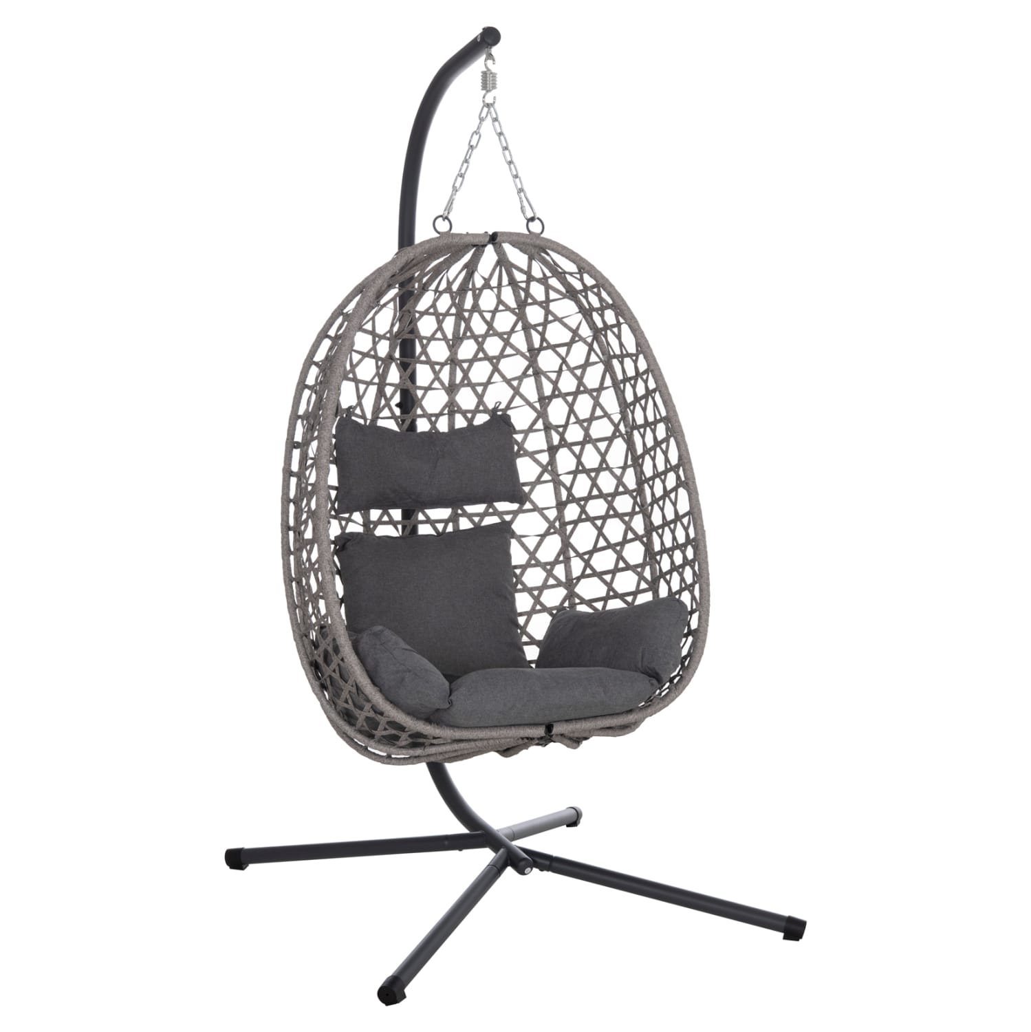 ΚΡΕΜΑΣΤΗ ΦΩΛΙΑ NESTA HM6468.01 ΓΚΡΙ ΜΕΤΑΛΛΟ & P.E.RATTAN 100x100x190Υεκ.
