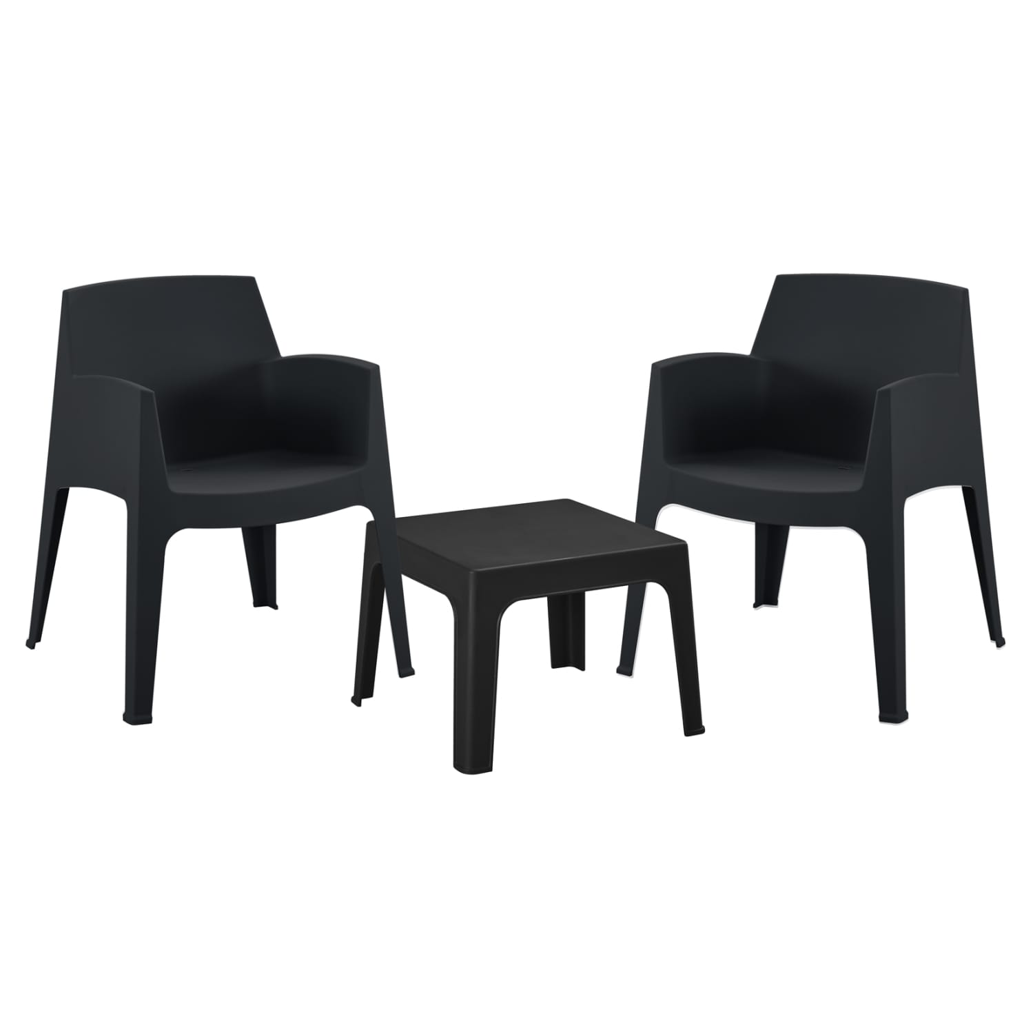 ΣΕΤ 3ΤΜΧ ΠΟΛΥΠΡΟΠΥΛΕΝΙΟΥ SLEEK HM21267.02 ΤΡΑΠΕΖΑΚΙ & 2 ΠΟΛΥΘΡΟΝΕΣ-ΜΑΥΡΟ