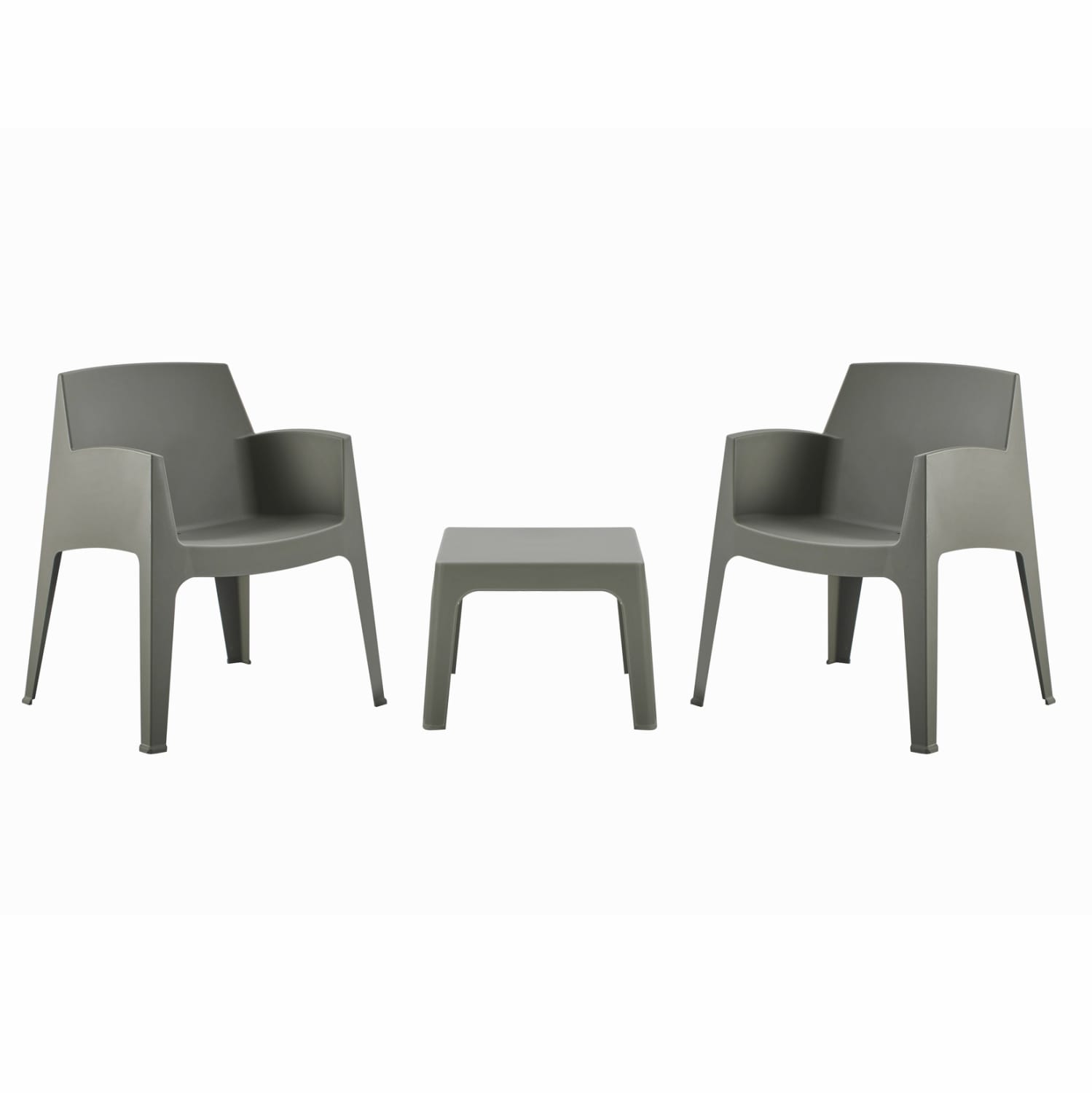 ΣΕΤ 3ΤΜΧ ΠΟΛΥΠΡΟΠΥΛΕΝΙΟΥ SLEEK HM21267.05 ΤΡΑΠΕΖΑΚΙ & 2 ΠΟΛΥΘΡΟΝΕΣ-DARK OLIVE GREEN