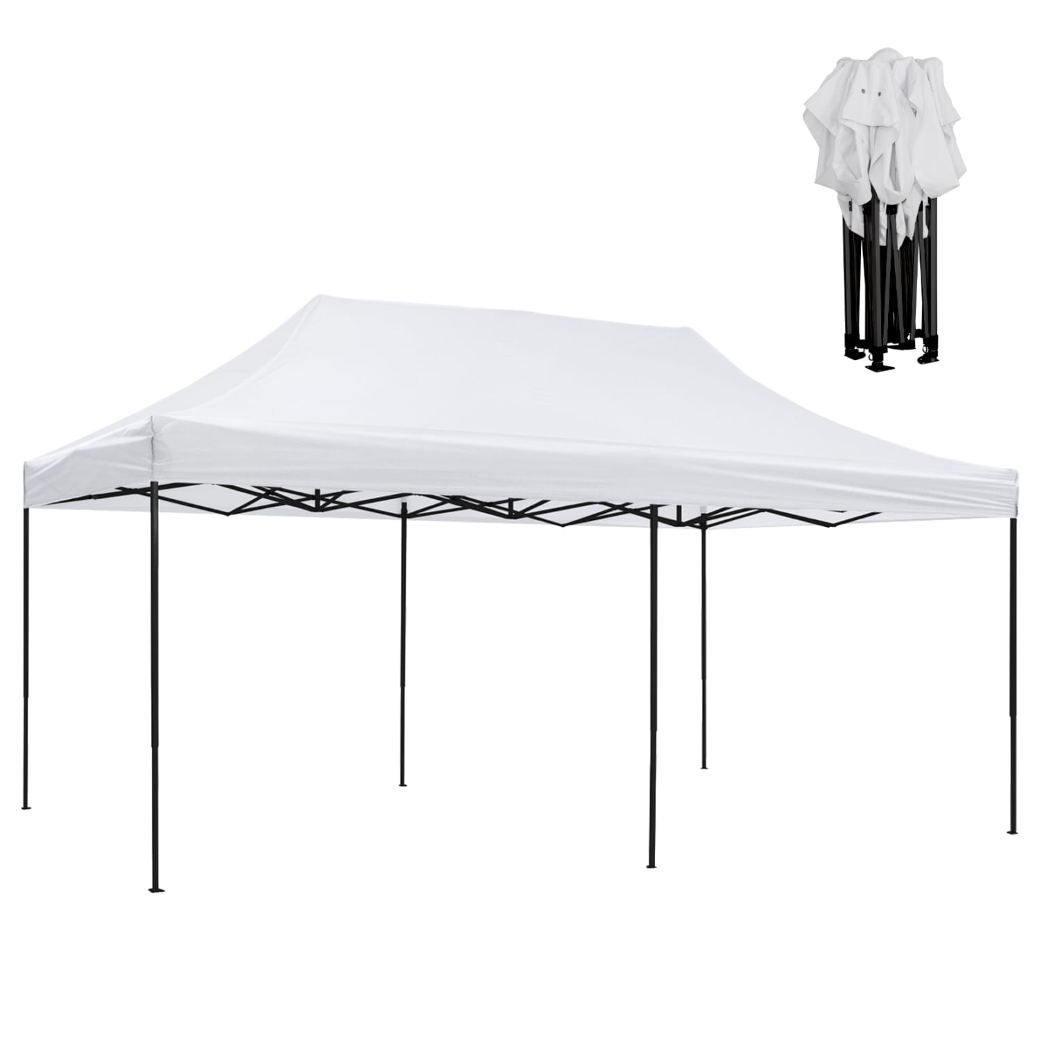 ΚΙΟΣΚΙ/GAZEBO MATTHEW HM6312 ΠΤΥΣΣΟΜΕΝΟ-ΣΚΕΛΕΤΟΣ ΜΕΤΑΛ.ΜΑΥΡΟΣ-ΛΕΥΚΟ ΥΦΑΣΜΑ 3x6x3,10Yμ